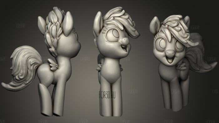 Bouncing Scootaloo stl model for CNC